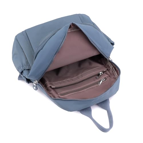 Tanweibago Mini Nylon Women Backpacks,11L Small Ladies backpacks Casual Lightweight Women Shopping Travel Daypack (Stone Blue) - color: Stone Blue