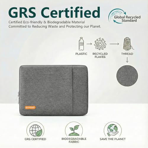 Bagasin 14-15.3 Inch Laptop Sleeve Case for MacBook Air 15.3 | Compatible with MacBook Pro M1-M5 2026 A3426 A3427 A3434 A3185 A3401 A3112, Fits HP Dell ASUS Lenovo 13.3-14 inch notebooks - color: Grey, size: 14