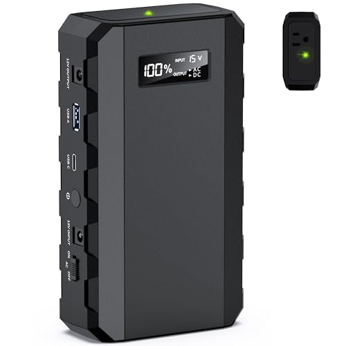 Apowking Power Bank with AC Outlet, 65W Portable Laptop Battery Bank Fast Charging, 88.8Wh 24000mah Power Station for Outdoor Camping PowerBank Travel Home Power Backup - color: Black