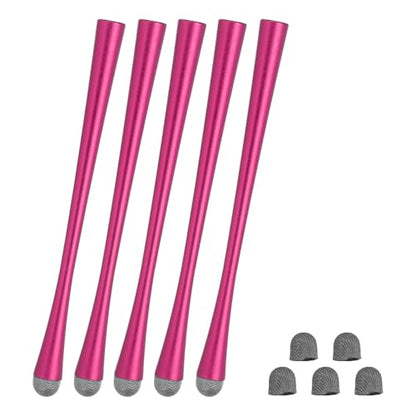 PATIKIL 5 Pcs Slim Waist Stylus Pens for Touch Screens, 2 in 1 High Sensitivity Universal Pen Capacitive Stylus for Phone Tablet Laptop Touch Screen Devices, Red - color: Rose Red