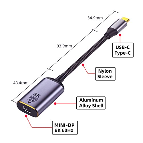 USB4 USB-C Type-C Source to MINI Displayport MINI-DP Female Cable Display 8K 60HZ UHD 4K Monitor Displays - style: USB-C to Mini DP 8K