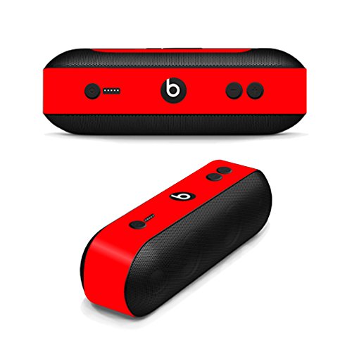 MightySkins Skin Compatible with Beats by Dr. Dre Pill Plus - Solid Red | Protective, Durable, and Unique Vinyl Decal wrap Cover | Easy to Apply, Remove, and Change Styles | Made in The USA - color: Red