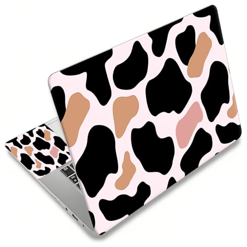 Laptop Skin Sticker Decal, Universal Reusable Vinyl Laptop Cover for 12" 13" 13.3" 14" 15" 15.4" 15.6" Notebook PC, Waterproof Scratch-Resistant with 2 Wrist Pads, Easy to Apply & Remove,Cow Print - color: Cow Print