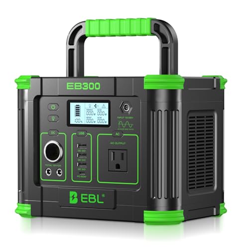 EBL 330W Portable Power Station 288.6Wh Power Supply for Outdoor & Home | 60W USB-C PD, 5W Wireless Charger, SOS Emergency Light, Multi-Port Solar Generator for Outdoor Camping, Home Blackout, RV - color: Green