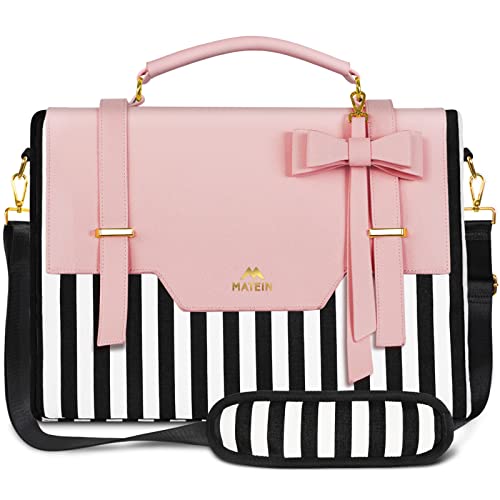 MATEIN Laptop Bag for Women, 17 inch Cute Computer Briefcase Sleeve Case | Work Tote Bag, with Rfid Pocket, Lightweight Cute, Messenger Shoulder Carrying, Sister Gifts for School Girl Office, Pink - color: Pink, size: 17 inch