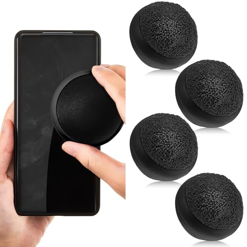 Suclain 4 Pack Touch Screen Cleaner Balls Phone Cleaning Ball Microfiber Touch Car Screen Glass Cleaner for Easter Computer Laptop Phone Monitor - color: Black