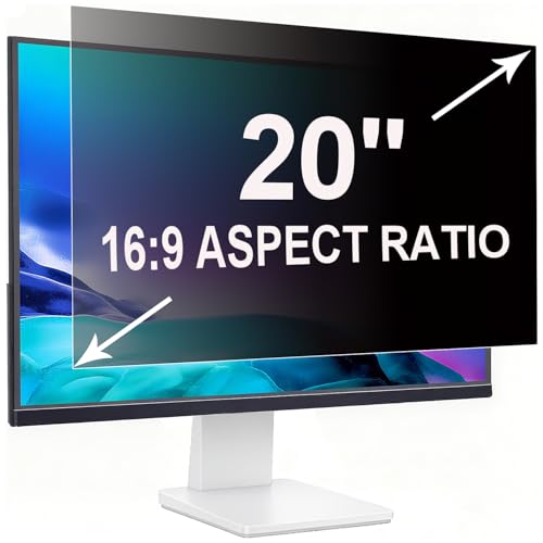 1 Pack Privacy Screen for 20 Inch 16:9 (44.2x24.9cm) computer Monitor | Blue Light Filter & Anti-Glare, Removable Screen Privacy Shield | PC Protector Film for flat and curved screens - color: 20 Inch - 16:09 Aspect Ratio, style: 1 Pack