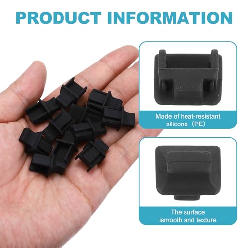 MECCANIXITY RJ45 Dust Covers Caps, Black RJ45 Dust Plug Silicone Ethernet Port Protector Covers for Media Converter, Router, Modem, Laptop, Network Panel, Pack of 100