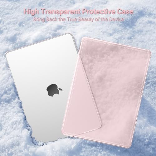 MOSISO Compatible with MacBook Air 13 inch Case M5 2026 M4 M3 M2 2025-2022 | A3449 A3240 A3113 A2681, Scratch-Resistant Shock-Absorbent Reinforced Hard Shell Cover for MacBook Air 13.6 Case, Pink - color: Pink