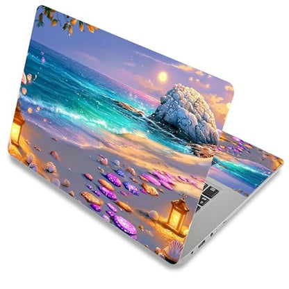 Laptop Skin Sticker Decal Cover,Beautiful Beach | DIGTIALL Universal Laptop Skin Sticker, Waterproof Removable Notebook Decal Protector Cover for 12 13 14 15 Inch Laptops - color: Beautiful Beach