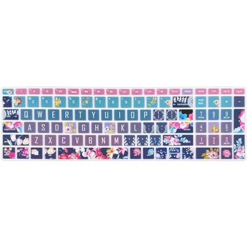 Keyboard Cover for HP Envy x360 15m-bp/bq /2020 2019 HP Pavilion 15/ HP Pavilion x360 15.6” Series/HP Envy 17 17.3" Series/HP Laptop 15t 17t 17-ca0011nr 17-by0040nr, Red Flower - color: Red Flower
