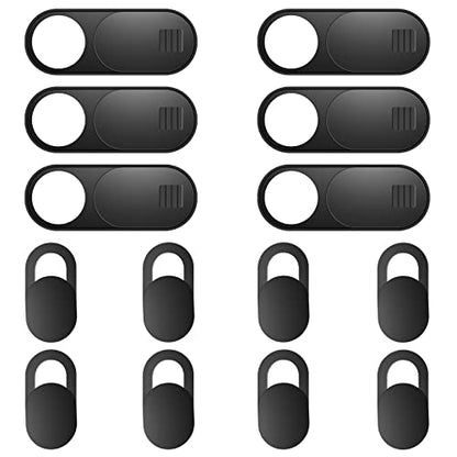 ZUCUCUC Webcam Cover Slide, 14 Pack Webcam Cover, Ultra-Thin Camera Cover for Laptop, Desktop, PC, MacBook, iPad, Tablet, iPhone, Cell Phone, Laptop Camera Cover Slide to Protect Your Privacy(Black) - color: Black (Small 8 Pcs+Large 6 Pcs)
