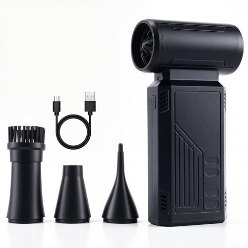 Compressed Air Duster, 130,000 RPM Electric Air Duster Cordless, 4-Speed Rechargeable Blower, for Computer, Keyboard, Car, Home and Cleaning