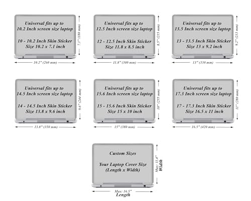Custom Design Laptop Skin Sticker Cover Art Decal with Wrist Pad, Customize Your Text (Any Size, Composition) - color: 3619, size: Custom Sizes