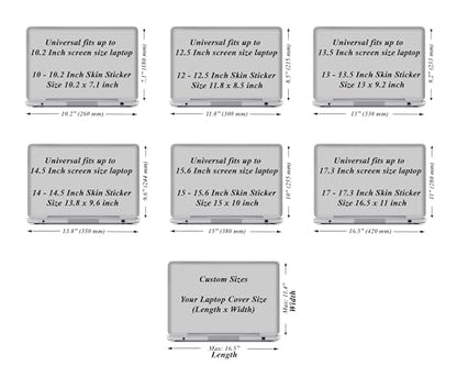 Custom Design Laptop Skin Sticker Cover Art Decal with Wrist Pad, Customize Your Text (Any Size, Composition) - color: 3619, size: Custom Sizes