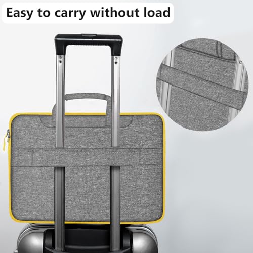 Hseok Laptop Shoulder Bag 13-14 inch Shockproof Water-Resistant HandBag with Small Case Compatible with MacBook Pro/Neo 14" M5/M4/M3/M2/M1, Mac Air/Pro 13.3", XPS 13/14, Most 13"-14" PC,Gray-yellow - color: Light Gray-yellow, size: 13"-14"