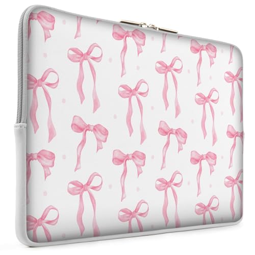 Laptop 13 inch Sleeve Case for MacBook Air 13-13.6 inch, Laptop Bag Cover for MacBook Pro 13" 14 inch, Shockproof Briefcase Travel Carrying Sleeve for 14" Chromebook HP Dell I Pink Bow - color: Pink bow