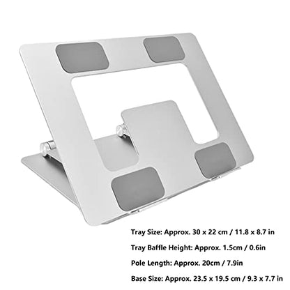 Collapsible Aluminum Alloy Laptop Stand, Portable Computer Riser Stand with Heat Dissipation Holes, Adjustable Height Notebook Support for Ergonomic Workstation Setup
