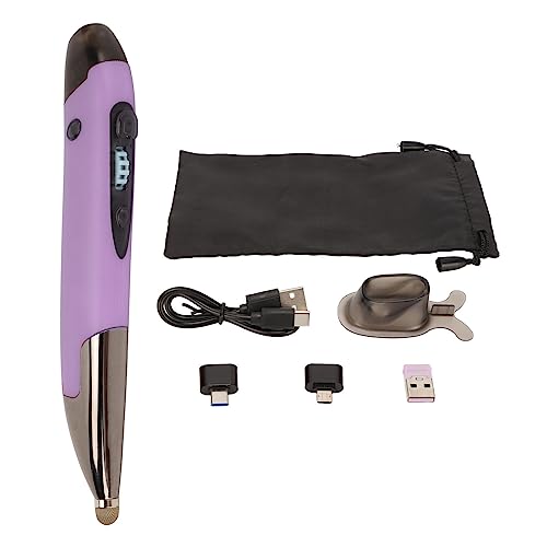 Yinhing Pen Rechargeable Portable Optical Mode for PC Laptop Luminous Silent Handheld Small Design (Purple) - color: Purple