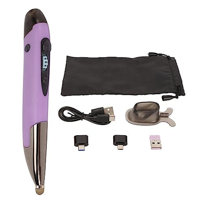 Yinhing Pen Rechargeable Portable Optical Mode for PC Laptop Luminous Silent Handheld Small Design (Purple) - color: Purple