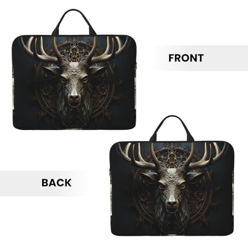 14 inch Laptop Sleeve with Handle Shockproof Laptop Bag Waterproof Computer Cover Bag Antlers Briefcase