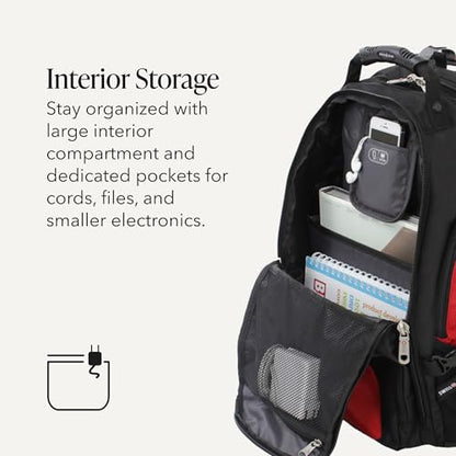 SwissGear 1900 Scansmart TSA 17-Inch Laptop Backpack, Black/Red - color: Red/Black