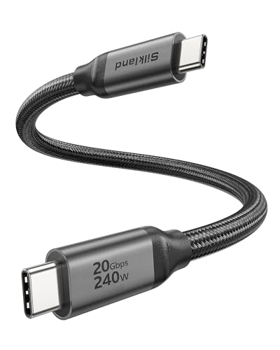 Silkland USB C 3.2 Gen 2x2 Cable, 20Gbps USB C High Speed Data Transfer, 5K/4K 60Hz USBC Monitor Cord, 240W PD Fast Charging, Type C 3.1 Cable Compatible for SSD, Hub, Dock, eGPU, 1.6FT - size: 1.6 Feet