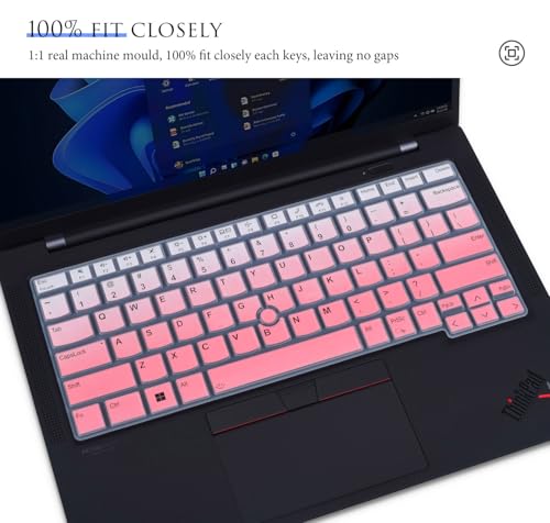 Keyboard Cover for 2024 2023 14" Lenovo Thinkpad x1 Carbon Gen 11 / Gen 10, Lenovo ThinkPad E14 Gen 6 / Gen 5, Lenovo ThinkPad T14 T14s L14 P14s Gen 4 / Gen 3 Keyboard Skin Protector-Gradual Pink - color: Gradual Pink