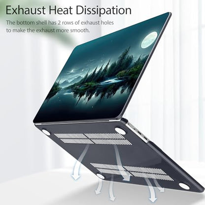 Tuiklol for MacBook Air 13 inch Case M5 2026 M4 2025 M3 2024 M2 2022 Release Model A3449 A3240 A3113 A2681,Plastic Hard Shell Cover for MacBook Air 13.6 with Touch ID, Night Dark Forest - color: Winter flower