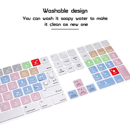 HRH Avid Pro Tools Shortcut Hotkey Silicone Keyboard Cover Keypad Skin for Magic Keyboard with Numeric Keypad A1843 MQ052LL/A Released in 2017/2018(US/EU Layout) - color: Hotkey-Avid Pro Tools