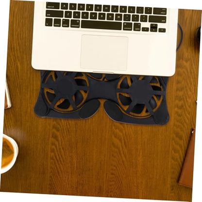 Mobestech Portable Foldable Laptop Cooling Pad, Dual USB Fan Notebook Cooler Stand, Lightweight Laptop Cooler Mat for Heat Dissipation and Travel Use