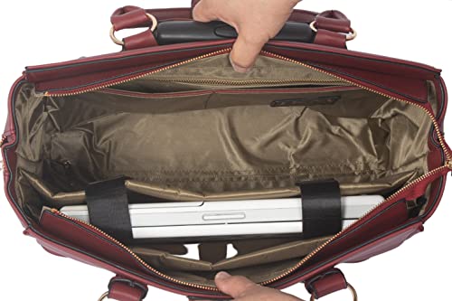 JKM & Company EXECUTIVE Burgundy Computer iPad, Laptop Tablet Rolling Tote Bag Briefcase Carryall Bag - color: Bordeaux