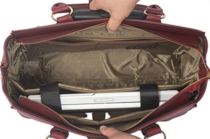 JKM & Company EXECUTIVE Burgundy Computer iPad, Laptop Tablet Rolling Tote Bag Briefcase Carryall Bag - color: Bordeaux