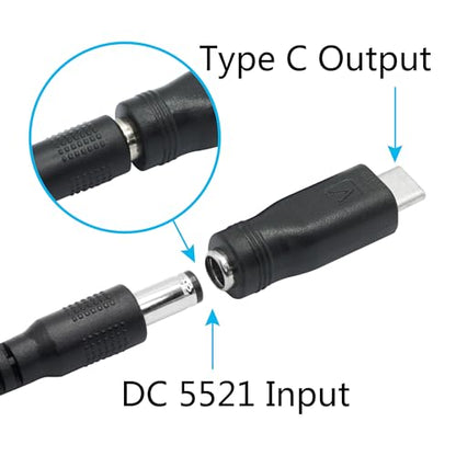 DC 5.5mm x 2.1mm to USB C Adapter, 5V DC 5521 Female to USB Type C Male Plug Convert Connector Power (4Pcs) - style: DC to USB Type C - 4Pcs