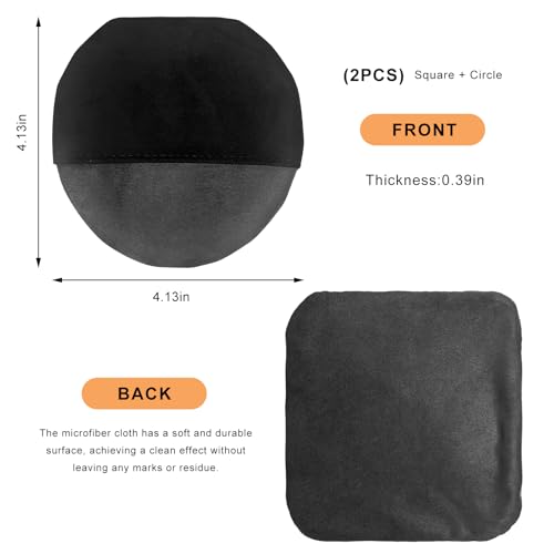 2 PCS Car Screen Cleaner, Square Microfiber Cloth Non-Scratch Auto Touchscreen Cleaning Wipes, Foldable Touch Screen Pad Universal Cleaning Tool for Vehicle Dashboard Display (Square+Round) - color: Square+round, 2 Pcs