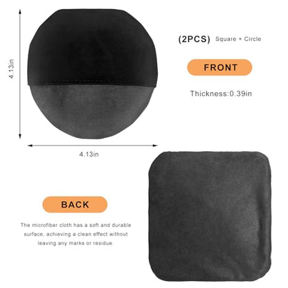 2 PCS Car Screen Cleaner, Square Microfiber Cloth Non-Scratch Auto Touchscreen Cleaning Wipes, Foldable Touch Screen Pad Universal Cleaning Tool for Vehicle Dashboard Display (Square+Round) - color: Square+round, 2 Pcs