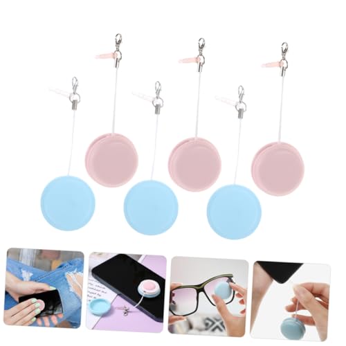 6pcs Macaron Screen Cleaning Cloths for Phones Glasses and Cameras Material Dirt Fingerprint Hanging Design