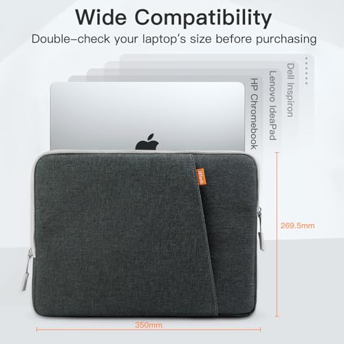 JETech Laptop Sleeve for MacBook Neo (A18 Pro), 14-InchMacBook Air/Pro, MacBook Pro M1-M5 2021-2026, Waterproof Bag Case with Pocket, Compatible with 14 Inch Notebook (Dark Grey) - color: Dark Grey, size: 14-Inch