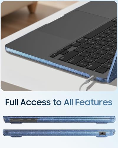 Fintie Case for MacBook Air 13 inch A3449/A3240/A3113/A2681 2022-2026 | M2/M3/M4/M5, Snap On Hard Shell, Full Port Access, Easy On/Off, Lightweight, Pearl Blue - color: Leopard