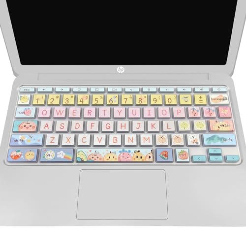 Keyboard Cover Skin for HP Chromebook 11 x360 11.6,G2/G3/G4/G5/G6 EE/G7 EE 11.6, 14-ca 14-ak14-X Series/HP Chromebook 14 G2 G3 G4 Keyboard Protector,Cute Fruits - color: Cute Fruits
