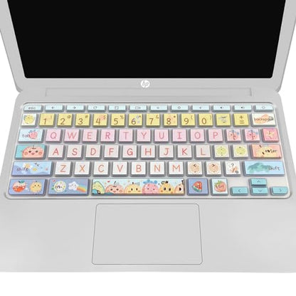 Keyboard Cover Skin for HP Chromebook 11 x360 11.6,G2/G3/G4/G5/G6 EE/G7 EE 11.6, 14-ca 14-ak14-X Series/HP Chromebook 14 G2 G3 G4 Keyboard Protector,Cute Fruits - color: Cute Fruits