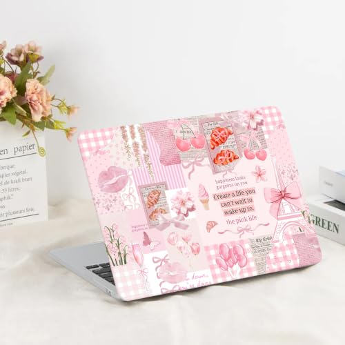 G JGOO Compatible with MacBook Air 13 inch Case 2026 2025-2022 M5 A3449 M4 A3240 M3 A3113 M2 A2681, Plastic Hard Shell for MacBook Air 13.6 inch Case + Keyboard Cover + Screen Protector, Blush Collage - color: Blush Collage