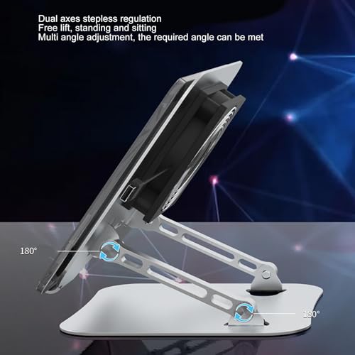 Laptop Cooler Stand 17in Aluminum Alloy Elevatable Foldable with USB Fan for Gaming Laptops and Tablets