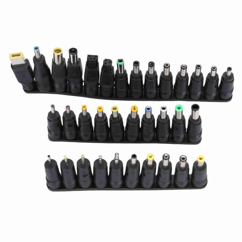 34Pcs DC Connector Power Plugs 5.5x2.1mm Female Base - Universal Laptop Charger Connector Adapter Tips