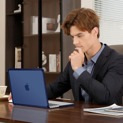 MOSISO Compatible with MacBook Pro 14 inch Case M5 M4 M3 M2 M1 2026-2021 | 3 in 1 Kit Anti-Crack Hard Shell with TPU Bumper, A3427 A3426 A3434 A3112 A3185 A3401 A2918 A2992 A2779 A2442, Navy Blue - color: Navy Blue