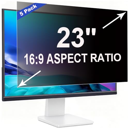 5 Pack Privacy Screen for 23 Inch 16:9 (51x28.7cm) computer Monitor | Blue Light Filter & Anti-Glare, Removable Screen Privacy Shield | PC Protector Film for flat and curved screens - color: 23 Inch - 16:09 Aspect Ratio, style: 5 Pack