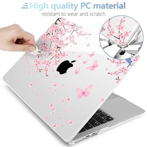 MEEgoodo Case for M5/M4/M3/M2 MacBook Air 13 inch Case 2026 2025 2024 2022, Fit Model A3449/A3240/A3113/A2681, Laptop Hard Shell Compatible with MacBook Air 13.6-inch, Cherry Blossoms - color: Cherry Blossoms