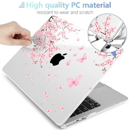 MEEgoodo Case for M5/M4/M3/M2 MacBook Air 13 inch Case 2026 2025 2024 2022, Fit Model A3449/A3240/A3113/A2681, Laptop Hard Shell Compatible with MacBook Air 13.6-inch, Cherry Blossoms - color: Cherry Blossoms