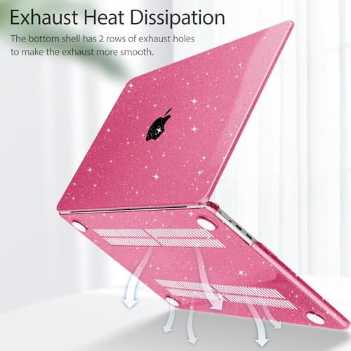 Case for MacBook Air 15 Inch 2026-2023 Release M5 A3448 M4 A3241 M3 A3114 M2 A2941, Hard Shell with Screen Protector & Keyboard Cover, Compatible with Touch ID, Peach - color: Peach