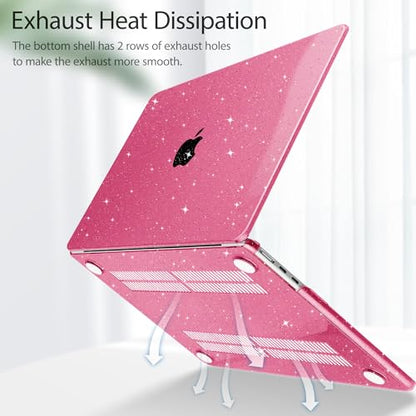 Case for MacBook Air 15 Inch 2026-2023 Release M5 A3448 M4 A3241 M3 A3114 M2 A2941, Hard Shell with Screen Protector & Keyboard Cover, Compatible with Touch ID, Peach - color: Peach